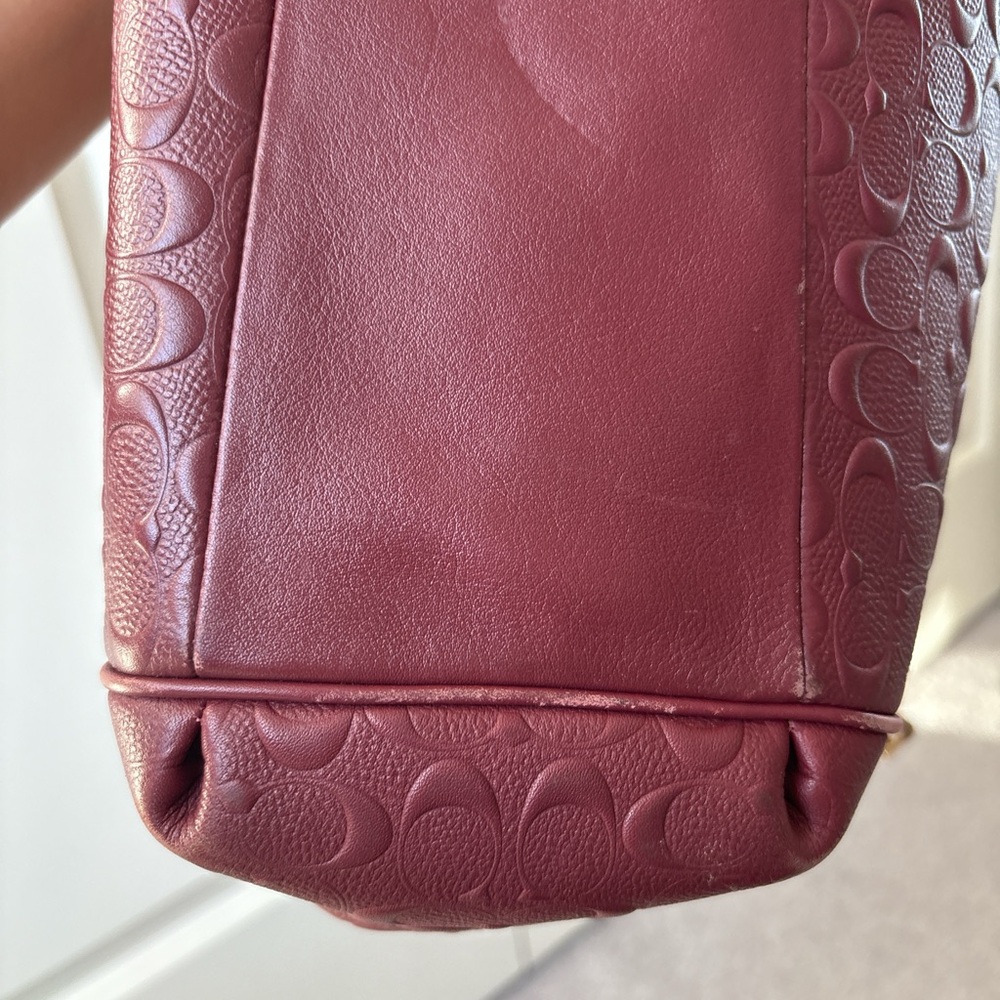 *SOLD* Coach Burgundy Embossed Leather Tote - Picture 8 of 8